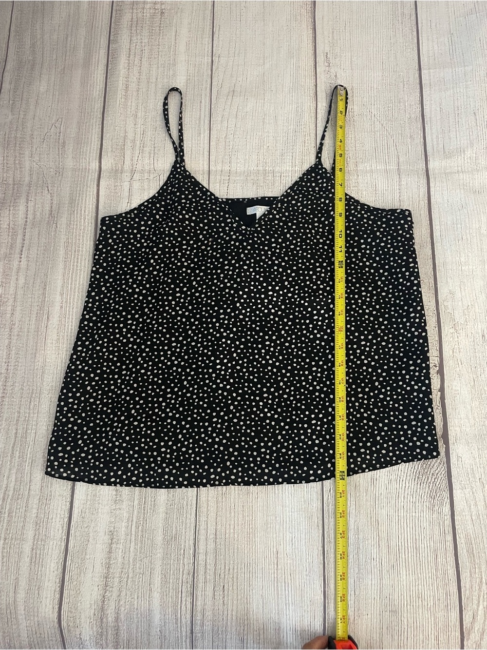 ABOUND Women’s Black Polka Dot V-Neck Camisole Spaghetti Strap Size Large - Picture 5 of 7